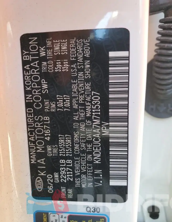 KNDEUCAA7M7115307 Photo# 13