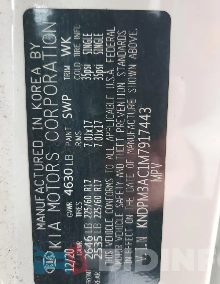 KNDPM3AC1M7917443 Photo# 14