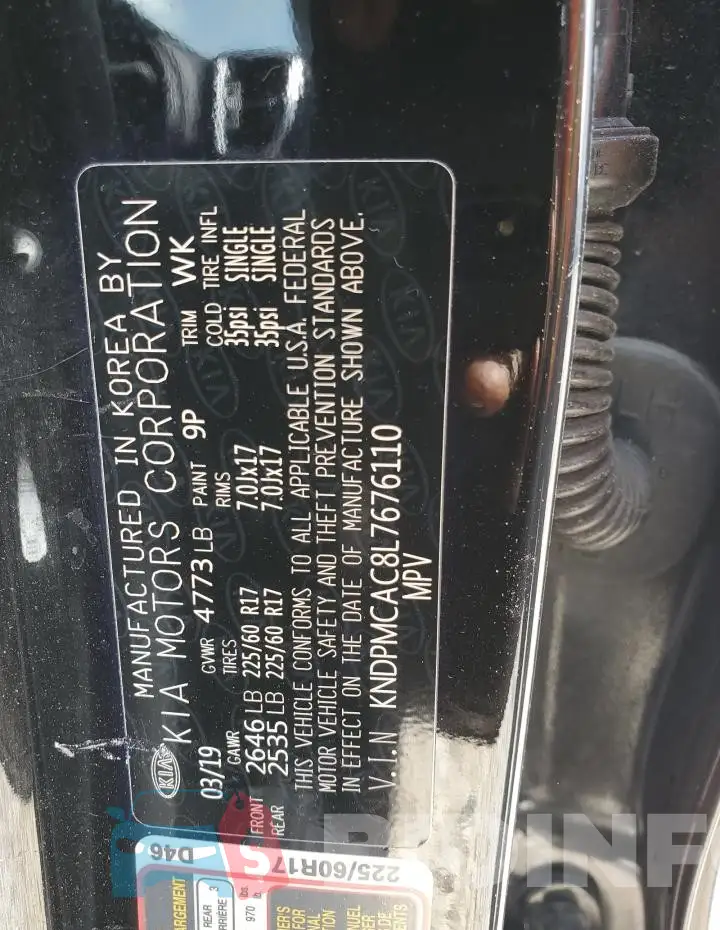 KNDPMCAC8L7676110 Photo# 14