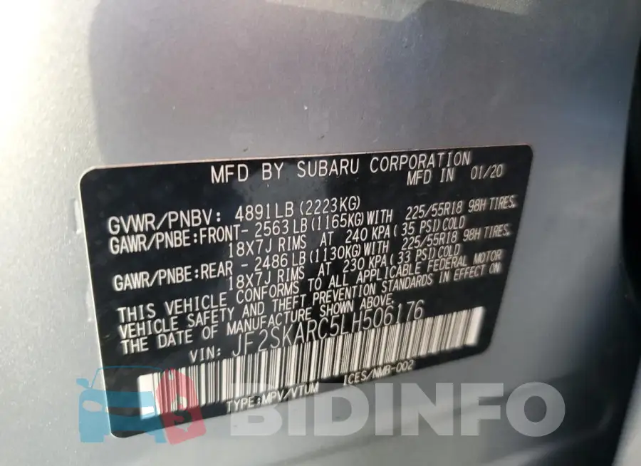 JF2SKARC5LH506176 Photo# 13
