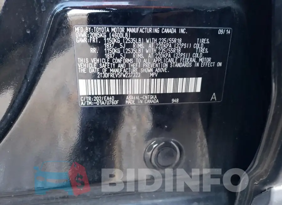 2T3DFREV5FW237323 Photo# 13