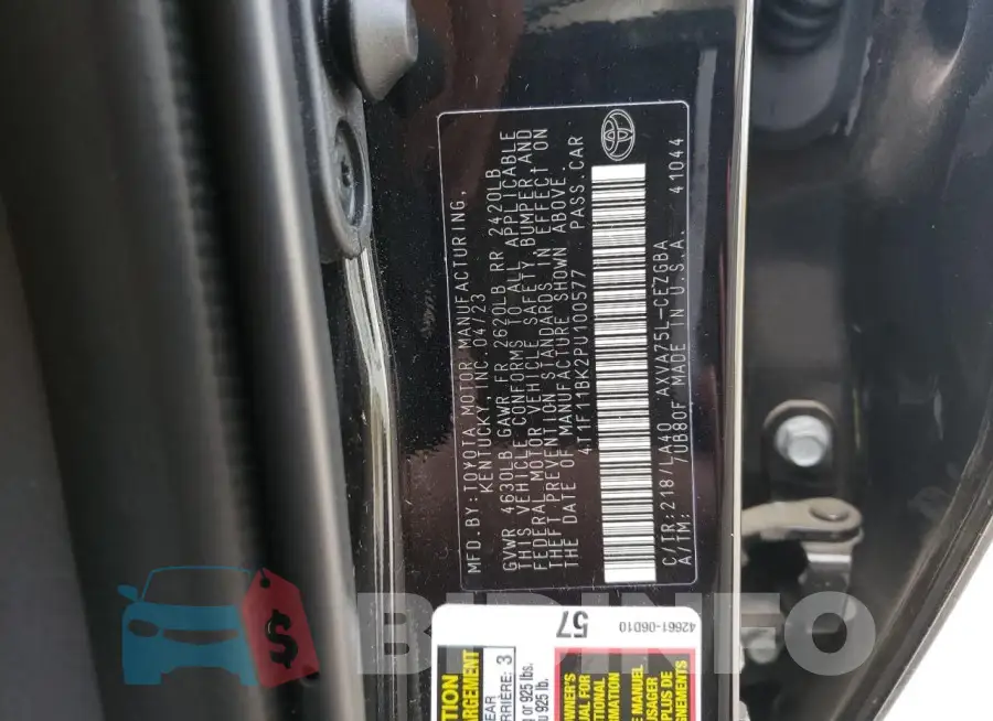 4T1F11BK2PU100577 Photo# 12