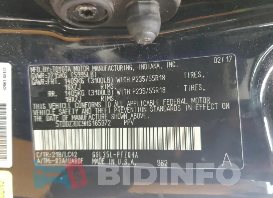 5TDDZ3DC9HS165972 Photo# 14