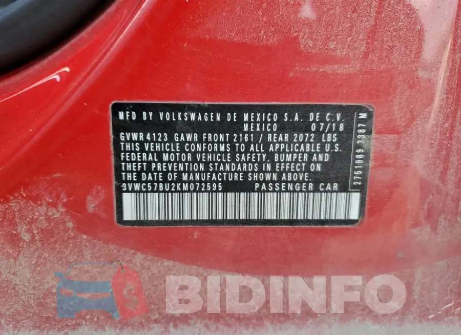 3VWC57BU2KM072595 Photo# 12