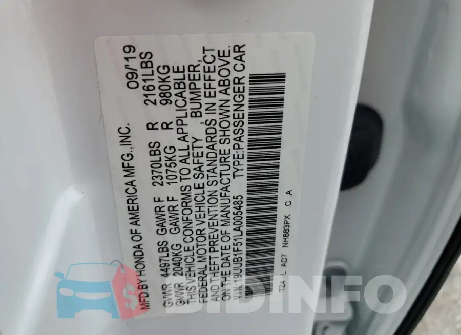 19UUB1F51LA005485 Photo# 12