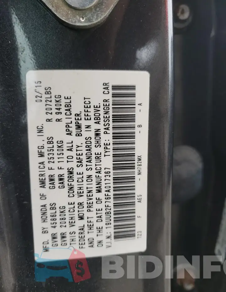 19UUB2F76FA017367 Photo# 12