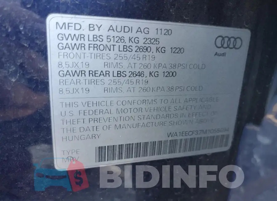 WA1EECF37M1055694 Photo# 13