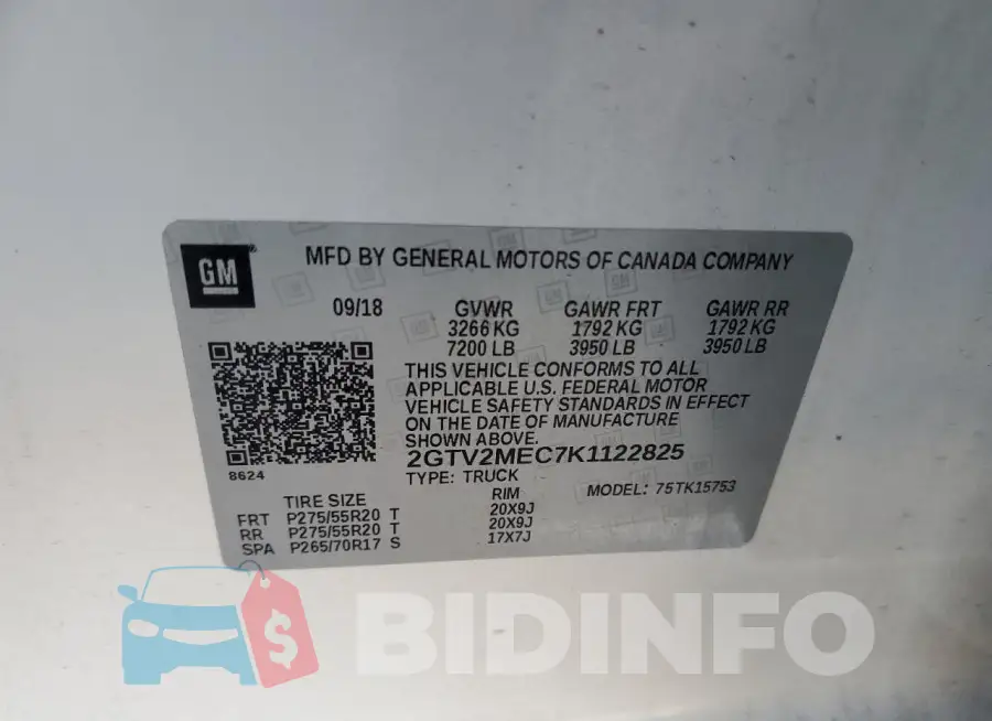 2GTV2MEC7K1122825 Photo# 12