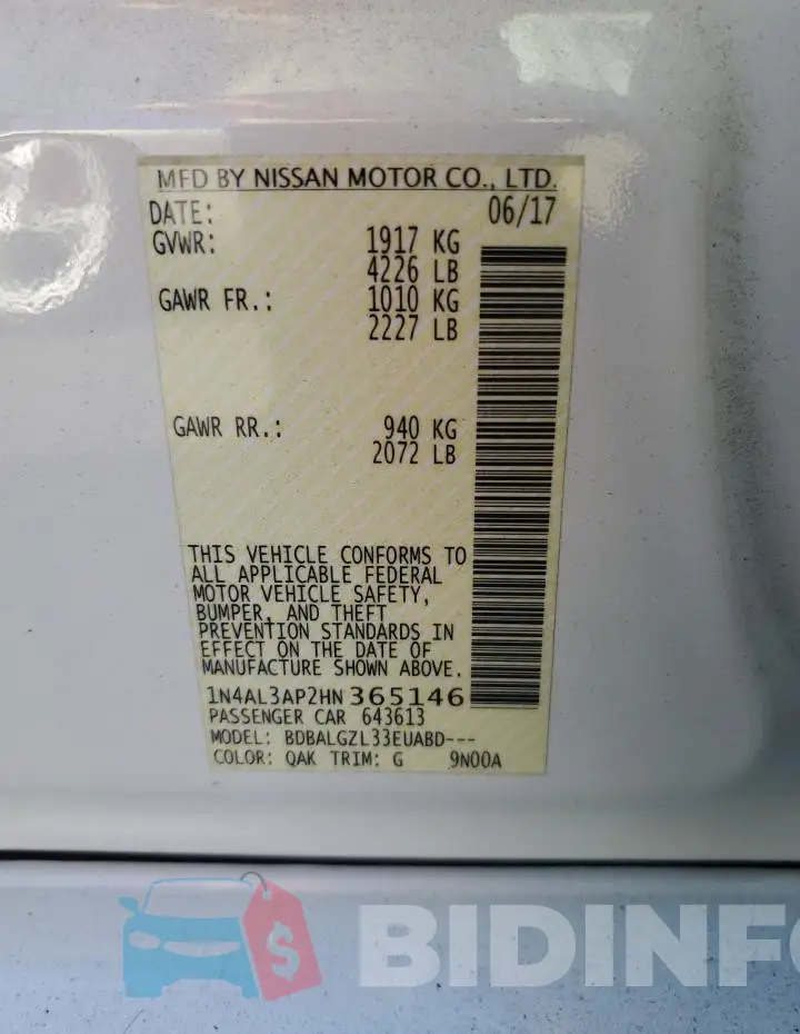 1N4AL3AP2HN365146 Photo# 12