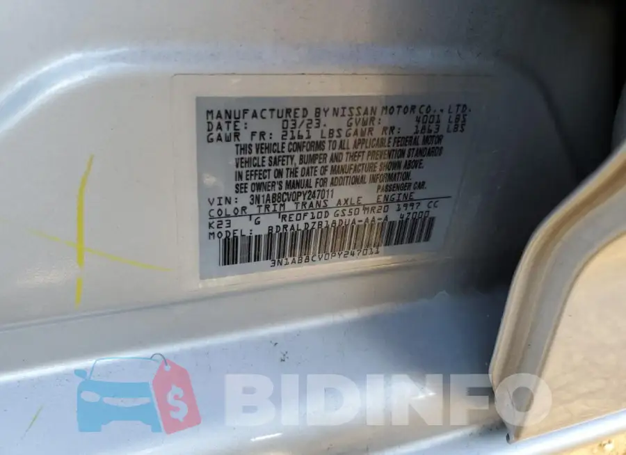 3N1AB8CV0PY247011 Photo# 13