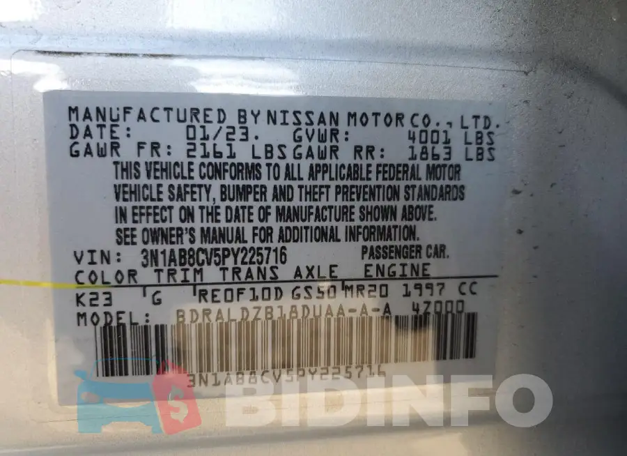 3N1AB8CV5PY225716 Photo# 12