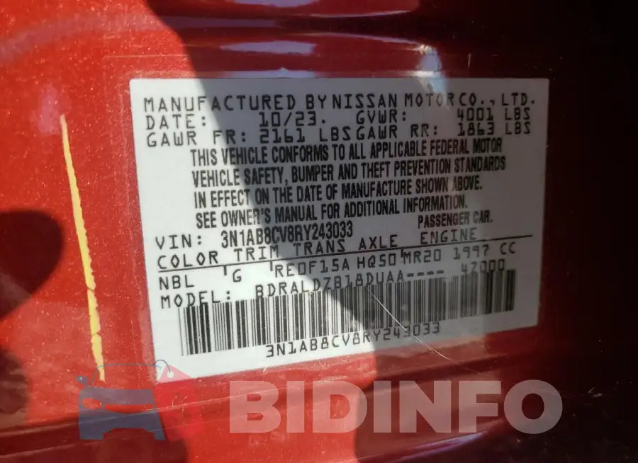 3N1AB8CV8RY243033 Photo# 12
