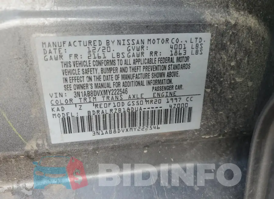 3N1AB8DVXMY222546 Photo# 12