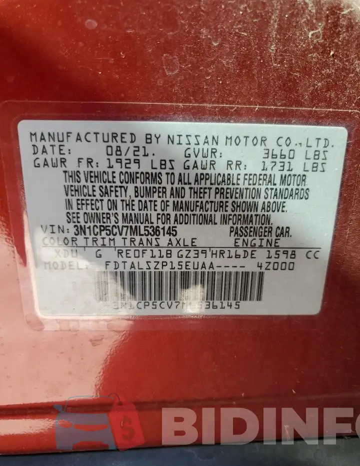 3N1CP5CV7ML536145 Photo# 13