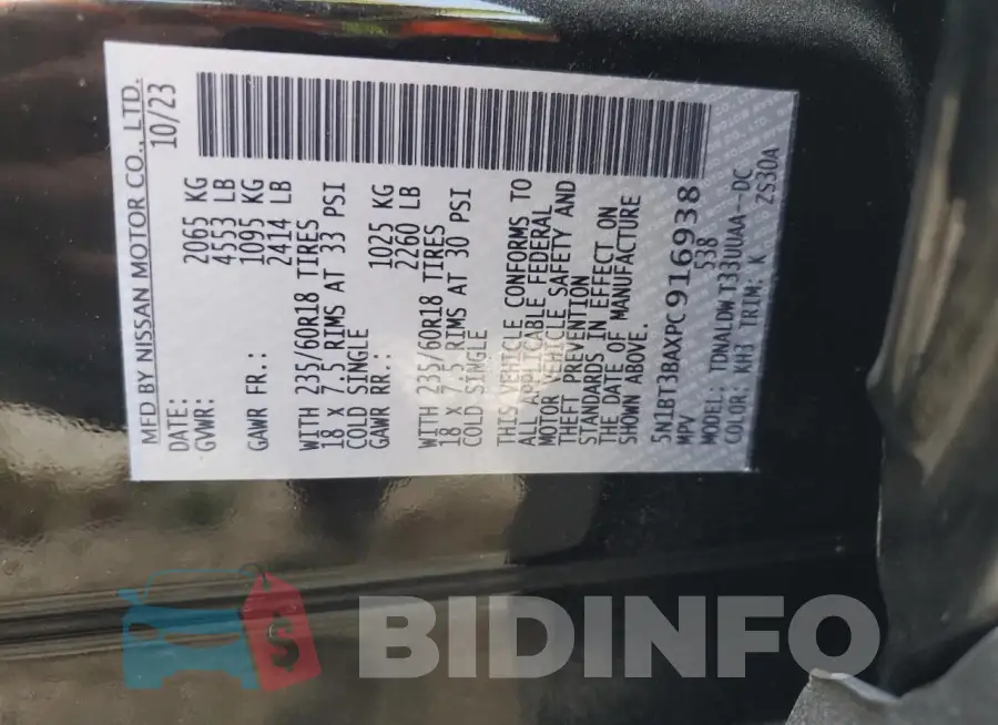 5N1BT3BAXPC916938 Photo# 12