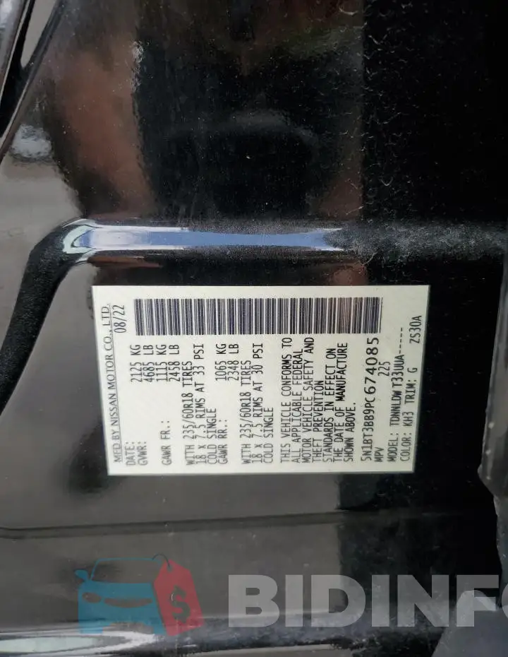 5N1BT3BB9PC674085 Photo# 14