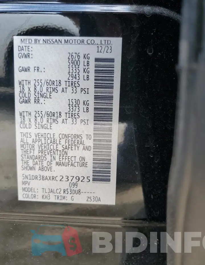 5N1DR3BAXRC237925 Photo# 13