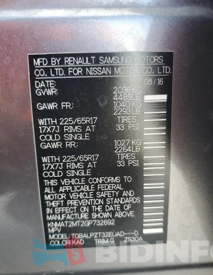 KNMAT2MT2GP732692 Photo# 14