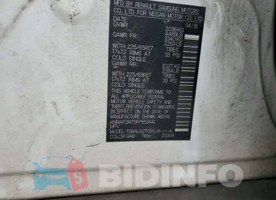 KNMAT2MT5FP551441 Photo# 13