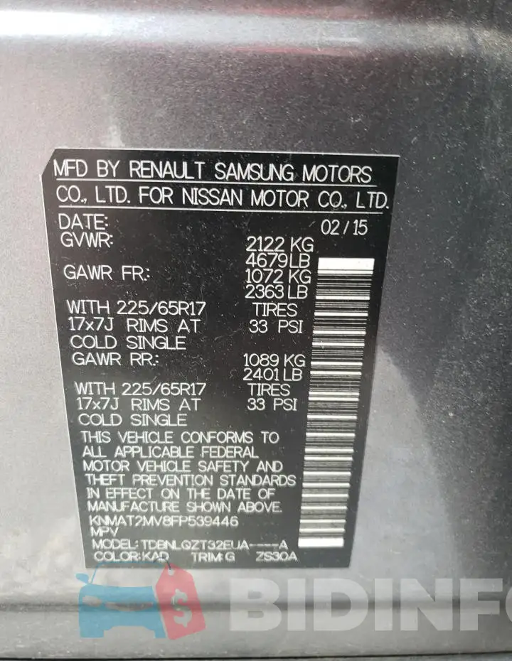 KNMAT2MV8FP539446 Photo# 13