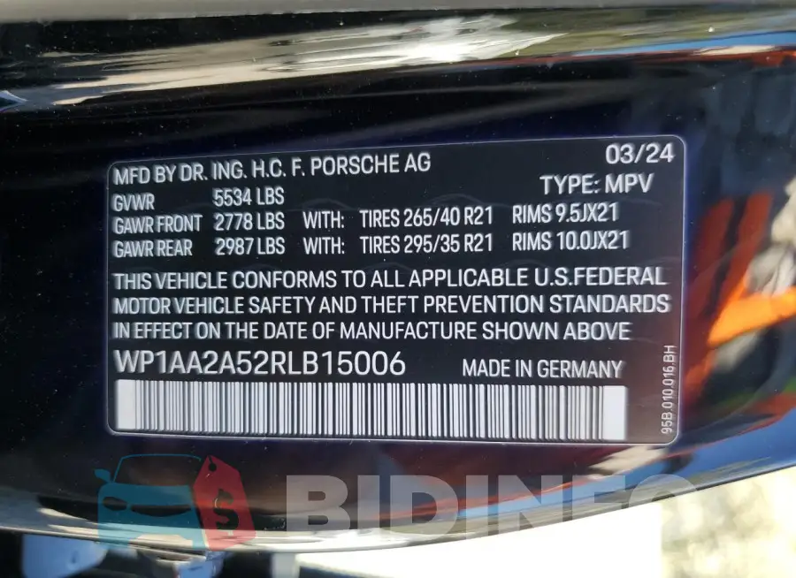 WP1AA2A52RLB15006 Photo# 13
