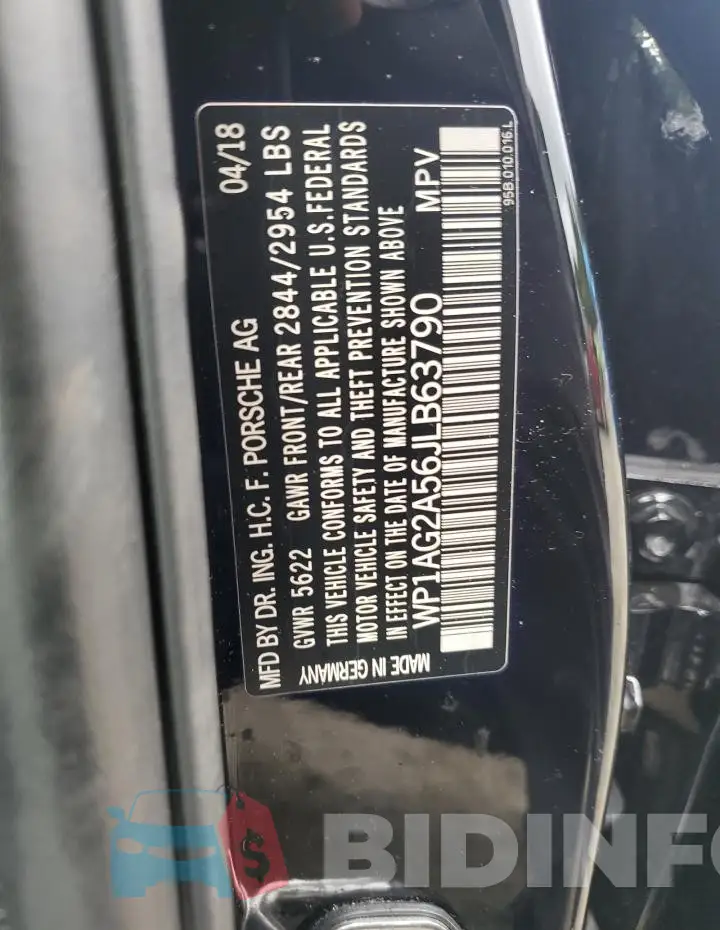 WP1AG2A56JLB63790 Photo# 12