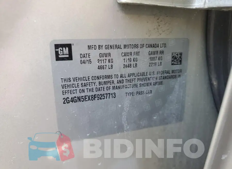 2G4GN5EX8F9257713 Photo# 12