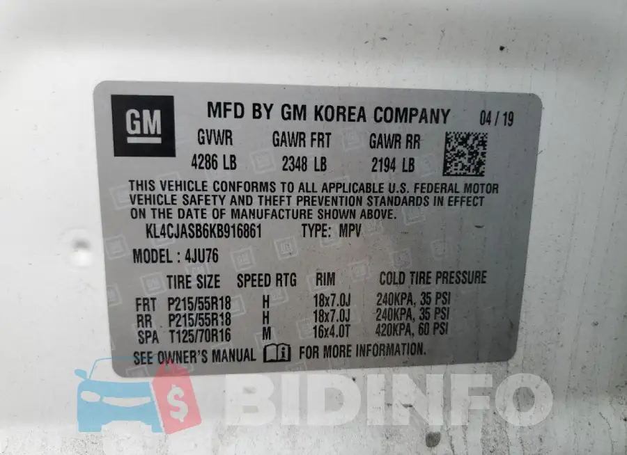 KL4CJASB6KB916861 Photo# 13