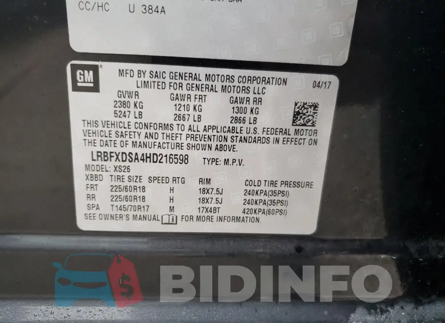 LRBFXDSA4HD216598 Photo# 14