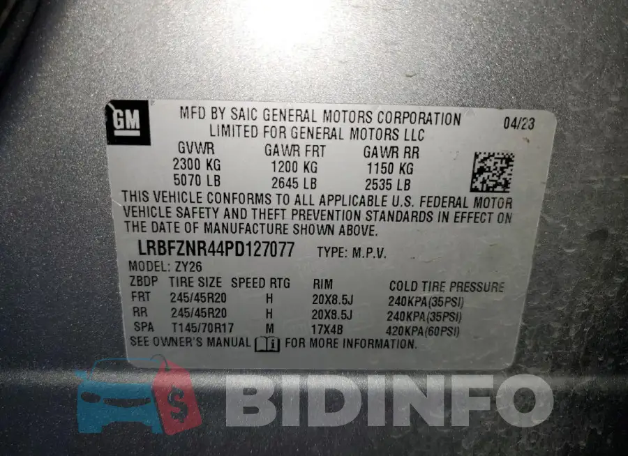 LRBFZNR44PD127077 Photo# 13