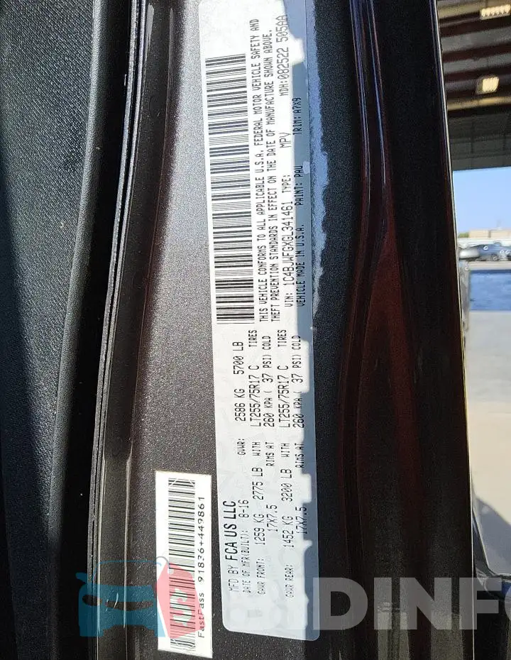 1C4BJWFGXGL341461 Photo# 14