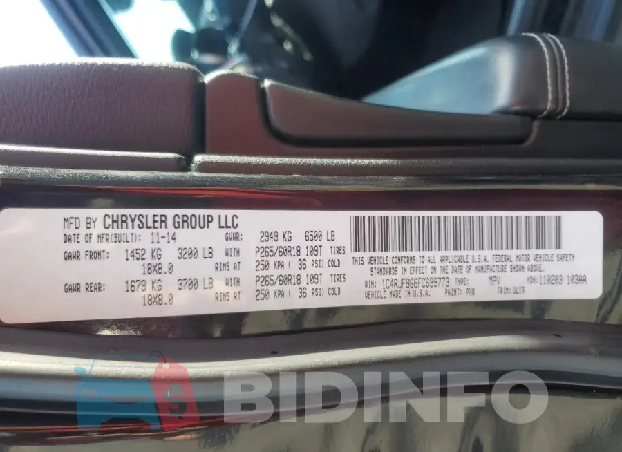 1C4RJFBG6FC699773 Photo# 13
