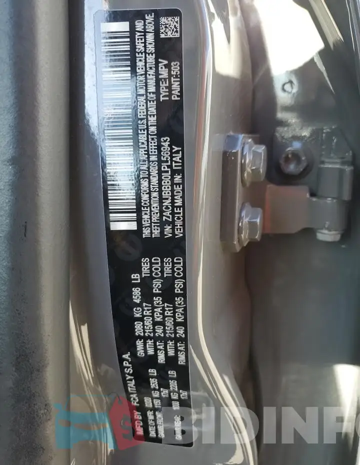 ZACNJBBB0LPL56943 Photo# 13
