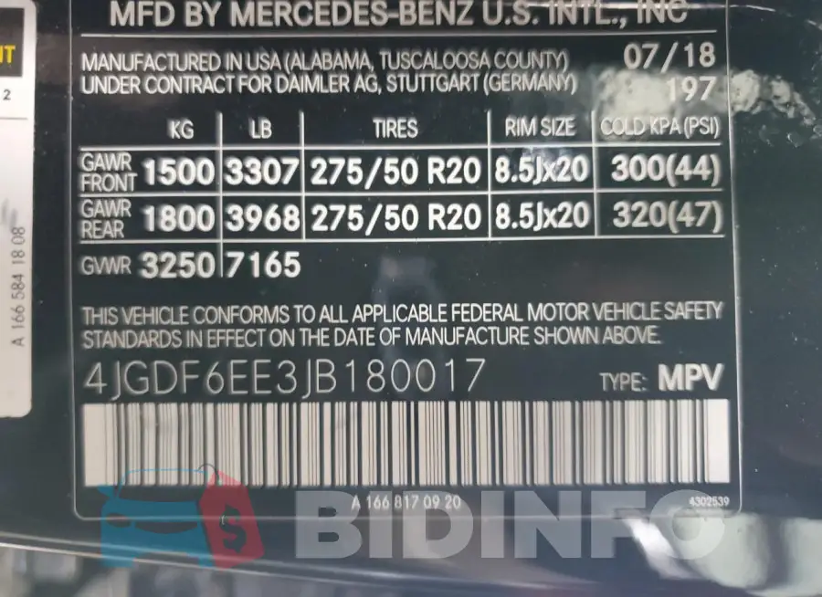4JGDF6EE3JB180017 Photo# 13