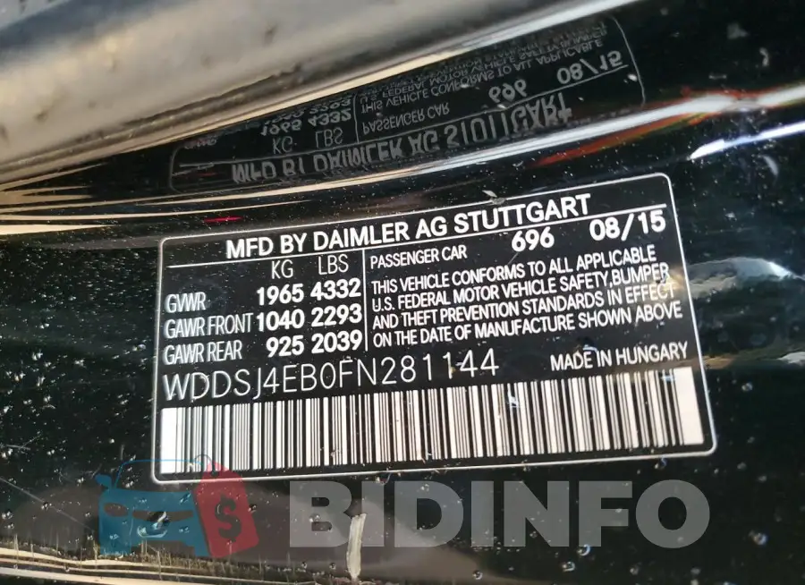 WDDSJ4EB0FN281144 Photo# 12