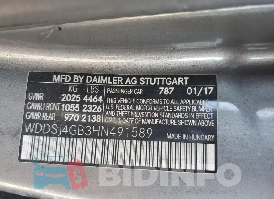 WDDSJ4GB3HN491589 Photo# 12