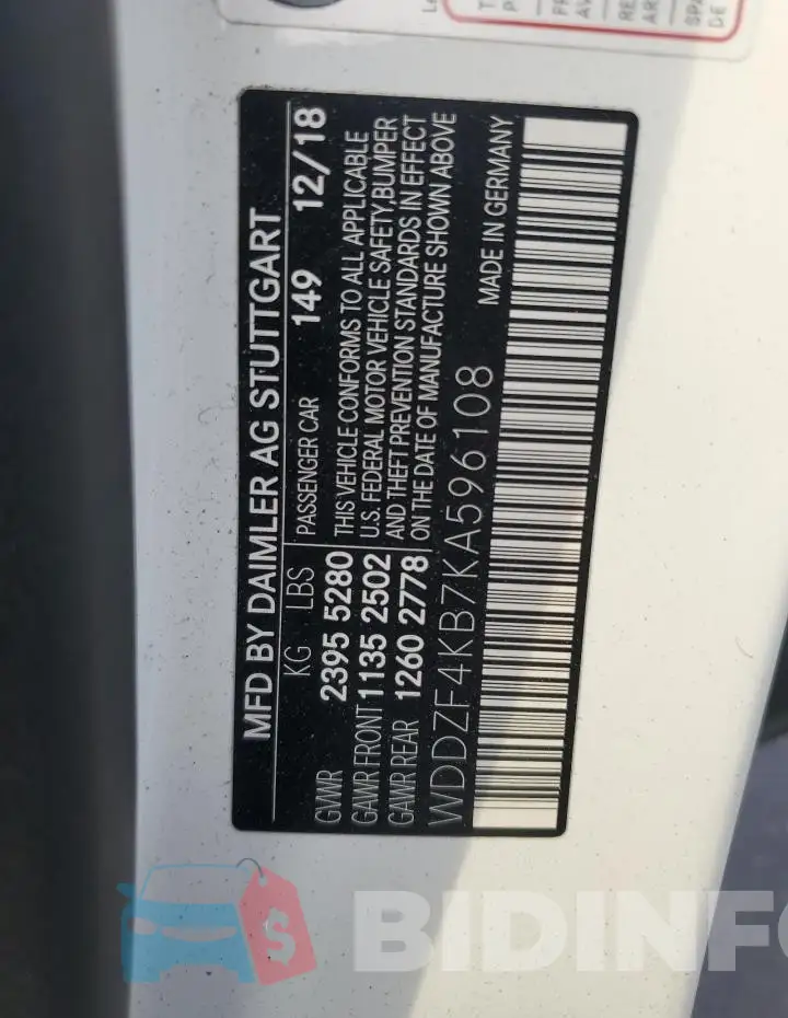 WDDZF4KB7KA596108 Photo# 12