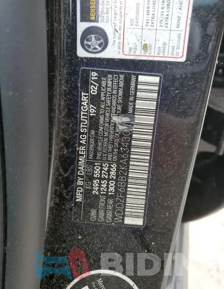 WDDZF6BB2KA634307 Photo# 13