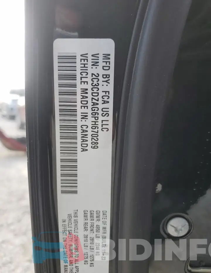 2C3CDZAG6PH670289 Photo# 12