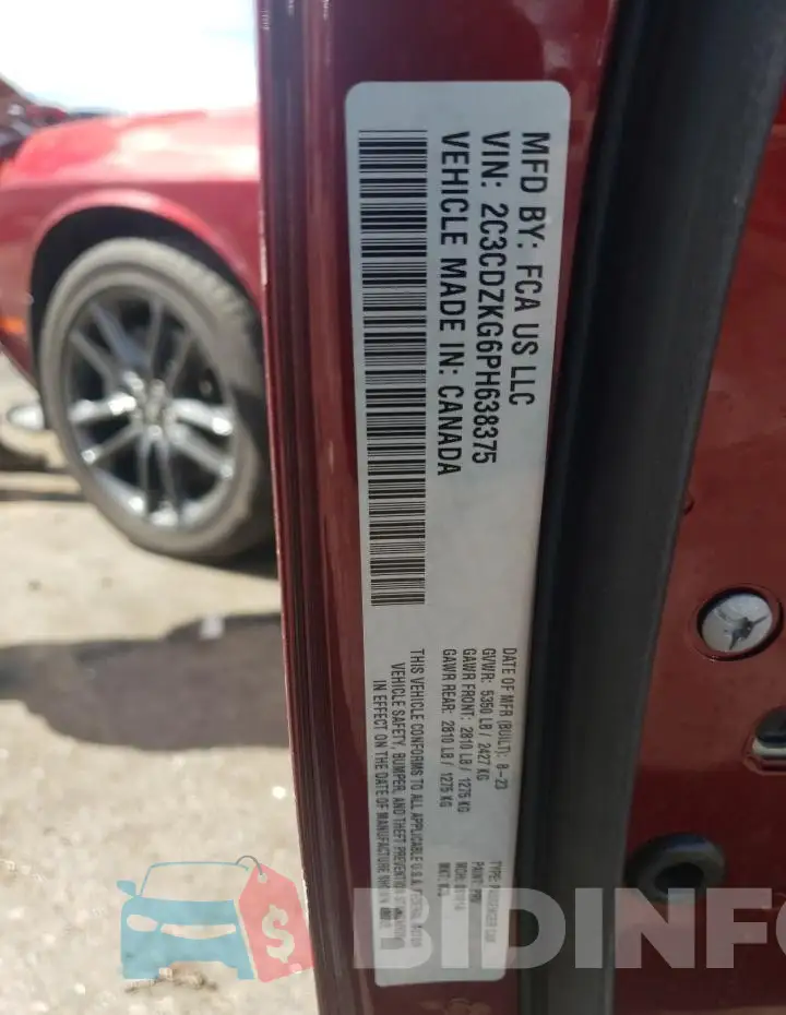 2C3CDZKG6PH638375 Photo# 12