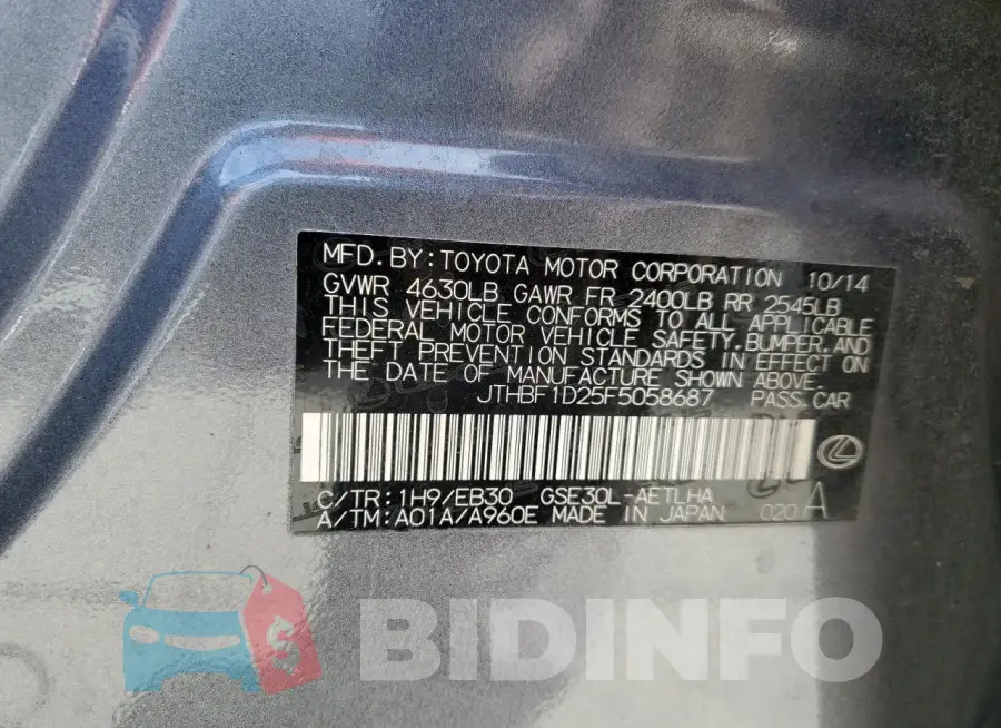 JTHBF1D25F5058687 Photo# 12