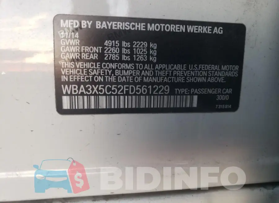 WBA3X5C52FD561229 Photo# 12