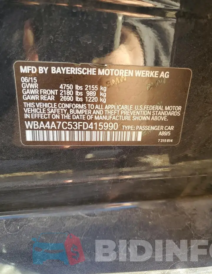 WBA4A7C53FD415990 Photo# 12