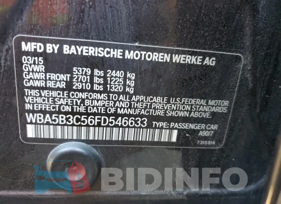 WBA5B3C56FD546633 Photo# 12