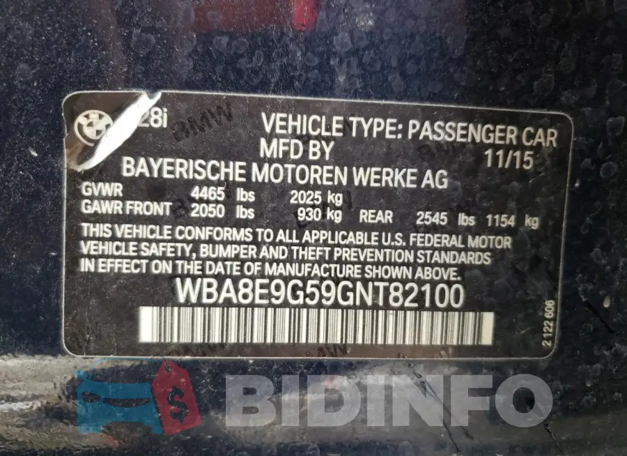 WBA8E9G59GNT82100 Photo# 13