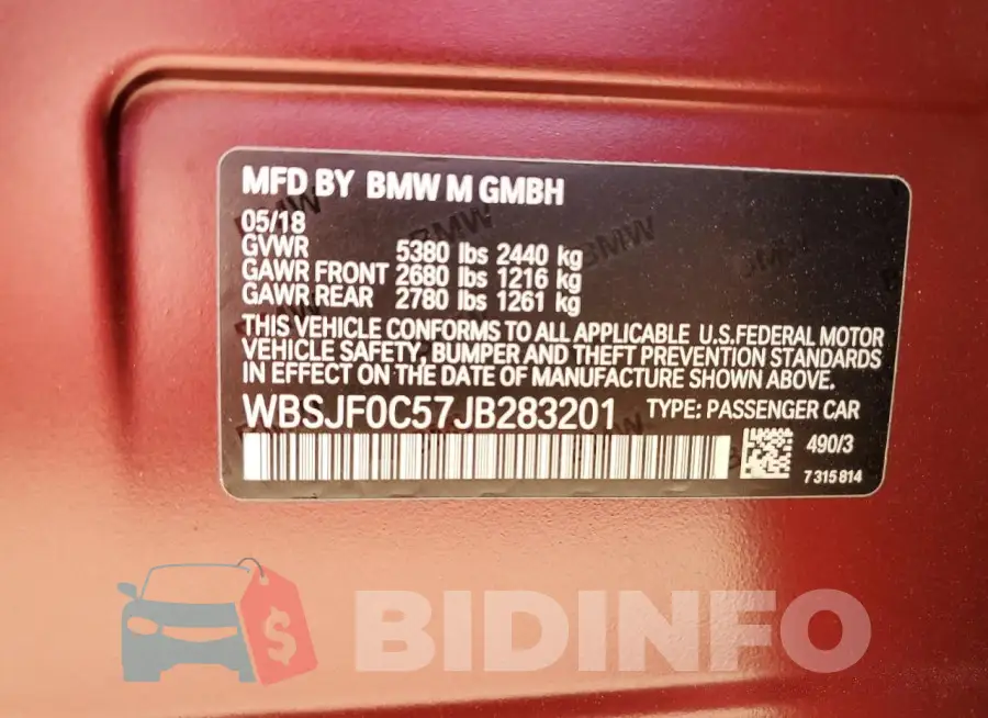 WBSJF0C57JB283201 Photo# 12