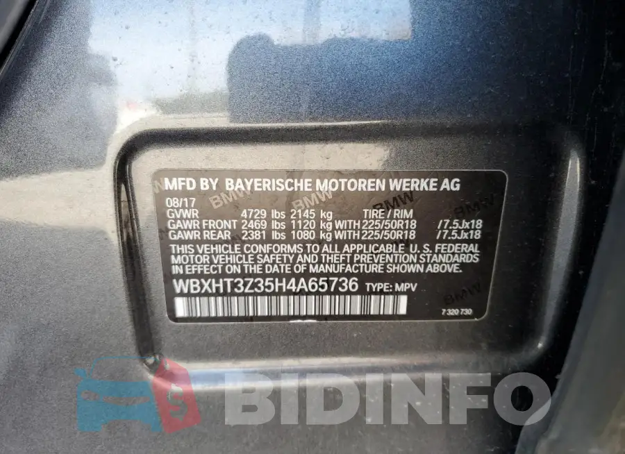 WBXHT3Z35H4A65736 Photo# 13