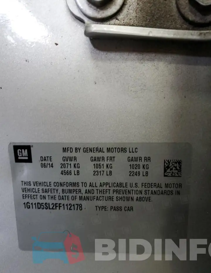 1G11D5SL2FF112178 Photo# 12