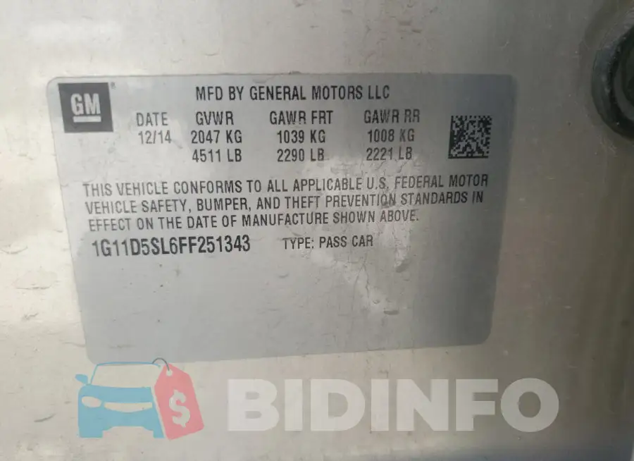 1G11D5SL6FF251343 Photo# 13