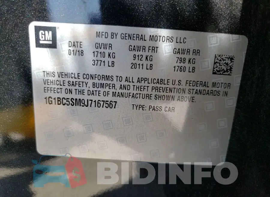 1G1BC5SM9J7167567 Photo# 10